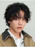 メンズパーマルーズパーマシャドウパーマッシュウルフゆるめ