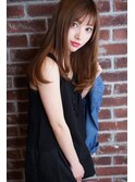 ナチュナルハニーブラウン×シンプルツヤ髪ストレートロング