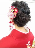 編み込みアップ/ヘアアレンジ/着物/金沢◎20代30代