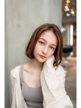 オースティン 門前仲町(AUSTIN) 大人かわいい前髪セシルカットココアブラウンフリンジウェーブ