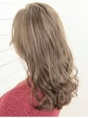 【AUBE HAIR】ライトクリアベージュ_フリンジセミロング