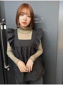 【竹之内蔵人】透明感ベージュ×丸みボブ/小顔ライン/内巻きボブ