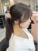 セミディ小顔ヘアニュアンスカラー顔周りカットカール