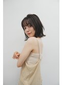 小顔前髪ワンカールレイヤーカット黒髪ネビージュボブルフ 横浜