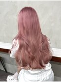 ピンクベージュ/髪質改善/ダブルカラー/ケアブリーチ/20代