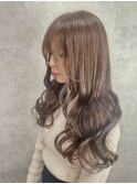 暖色系カラー/艶カラー/レッド/ブラウン/ロング