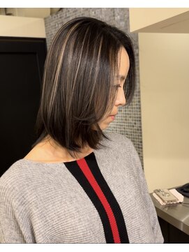 キノ(kino) 【川口】ミディアムハイライトカラーレイヤーカット