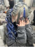 編みカチュサイドポニーテール
