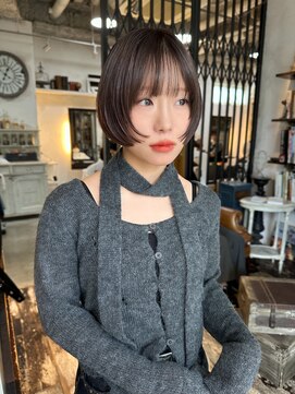 アンドスタイル(&style) 【TSUJI】ミニボブ レイヤー ブラウン トリートメント