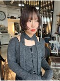 【TSUJI】ミニボブ レイヤー ブラウン トリートメント