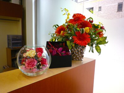 きれいなお花でお客様をお出迎えします♪【国立駅徒歩1分】