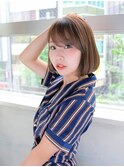ワンカールスタイリング ショートボブ流しバング★★