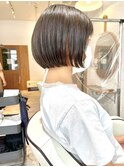 ミニボブ×インナーカラーオレンジ