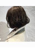 ボブパーマ/アッシュブラック/20代30代40代