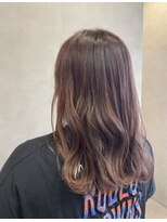 アチーブリス(achieve Liss)&nbsp;暗髪ベージュ+ピンクグラデーション ふんわりウェーブロング