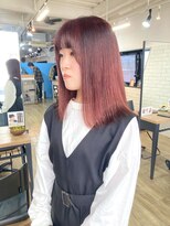 【BUZZbee小出】切りっぱなしボブ×ワインレッド