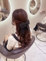 クラン 梅田店(clan)&nbsp;編み込みハーフアップ/梅田ヘアセット