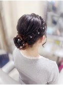 編み込みアップスタイル