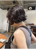 ショートボブパーマボブマッシュボブ黒髪ボブニュアンスパーマ