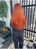 暖色×ストレートロング
