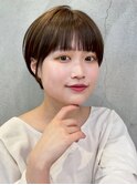 ショートおくれ毛前髪カット韓国ヘア_F20880