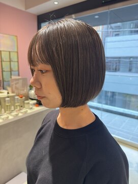 ベック ヘアサロン(BEKKU hair salon) 大人かわいいあごライン小顔ボブ☆柔らかオリーブグレー