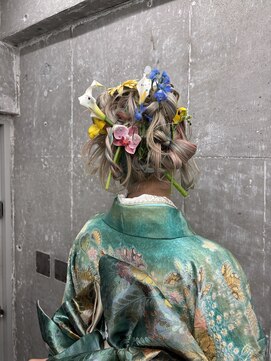 オーン 渋谷(OOn) ハイトーンホワイトカラー×ヘアセット