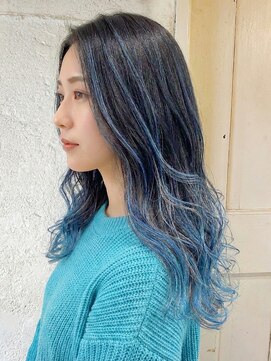 エノア 東京(ENORE) 海外風ブルー×バレイヤージュ グラデーションカラー