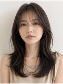 大人の上品ミディアムレイヤー 40代 50代 艶髪 表参道 青山