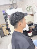 14. アッシュグレー/メンズショート/ニュアンスパーマ