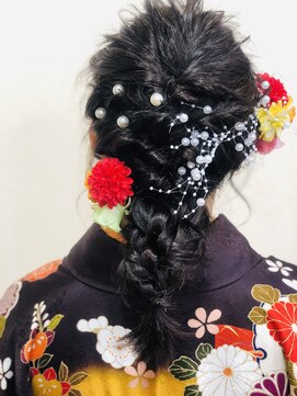 ココロ(HAIR CoCoro relaxation) 袴着付け＆編みおろしスタイル☆　エルサ風アレンジ☆