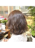 肩ボブ×柔らかウェーブパーマ
