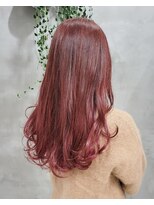 テトヘアー(teto hair) ピンク　グラデーションカラー　韓国ヘア　シースルーバング