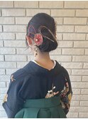 流行りの水引きを使った大人っぽい艶感ヘアセット♪