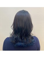セブンルックス モカ 宇都宮鶴田店(7LOOKS mocha) 裾カラー、ハイライト×ブルー