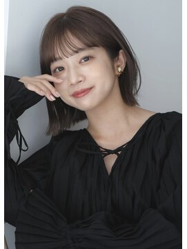 ガーデン オオタカノモリ(garden otakanomori) 20代30代40代大人外ハネ暗髪ミディアムボブ×前髪ありl