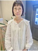 大人可愛い外ハネミストバング外国人風カラーブリーチ