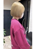 #ボブ#ミニボブ#ブロンド#ハイトーン#ケアブリーチ