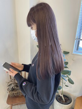エメ 小山(Aimer) くすみピンクグレー/ブリーチ1回/小山/学割U24/髪質改善
