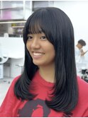 ◎美髪カールピンクブラウンロングセミディ似合わせ前髪