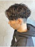メンズセンターパートツイストスパイラルパーマ群馬高崎眉毛