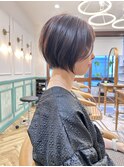 ショートくびれ丸みショートボブハイライトイメチェン髪質改善柏