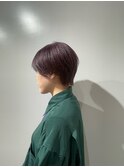 ラベンダー/くびれショート/ケアブリーチ/耳掛けショート