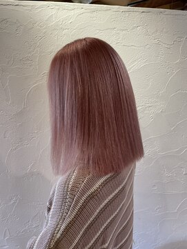 クレエ ヘアー デザイン(creer hair design) 柔らかくすみ色×さらツヤボブ♪スモークアンバーピンク