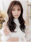 セミウェットシースルーバングレイヤーロングa戸頭20代30代40代