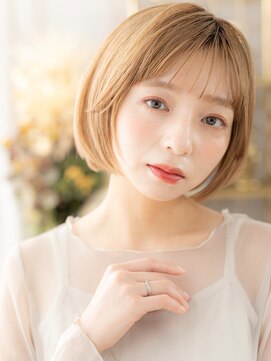 カバーヘア ブリス 大宮西口(COVER HAIR bliss) 透明感シルキーベージュ小顔切りっぱなしボブc6大宮20代30代40代