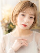 カバーヘア ブリス 大宮西口(COVER HAIR bliss) 透明感シルキーベージュ小顔切りっぱなしボブc6大宮20代30代40代