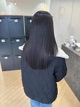 ユニ バイ マグ 長野店(Uni.by Mag) ブラウングレージュ艶感ストレート透明感