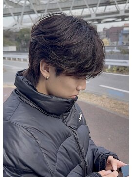 ファンド 千葉(fand) 毛流れウルフ/シースルーマッシュ/センターパート/メンズカット