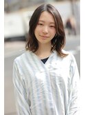 小顔ひし形 レイヤーカット 透明感カラー